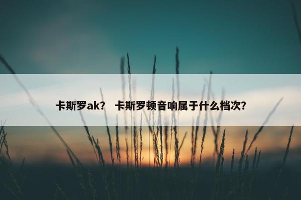 卡斯罗ak？ 卡斯罗顿音响属于什么档次？