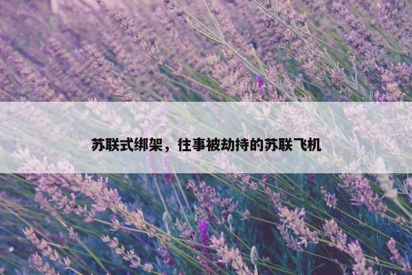苏联式绑架，往事被劫持的苏联飞机