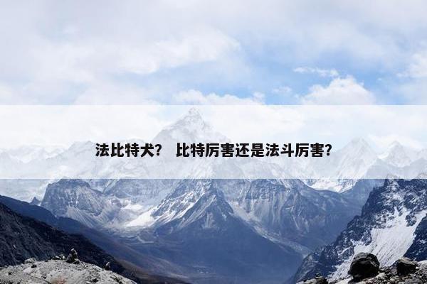 法比特犬？ 比特厉害还是法斗厉害？