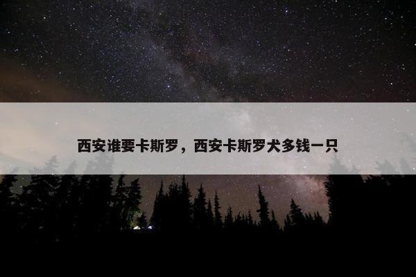 西安谁要卡斯罗，西安卡斯罗犬多钱一只
