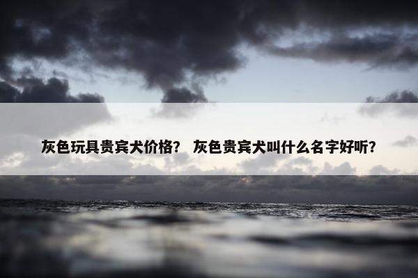 灰色玩具贵宾犬价格？ 灰色贵宾犬叫什么名字好听？