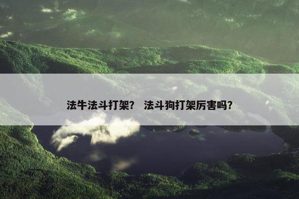 法牛法斗打架？ 法斗狗打架厉害吗？