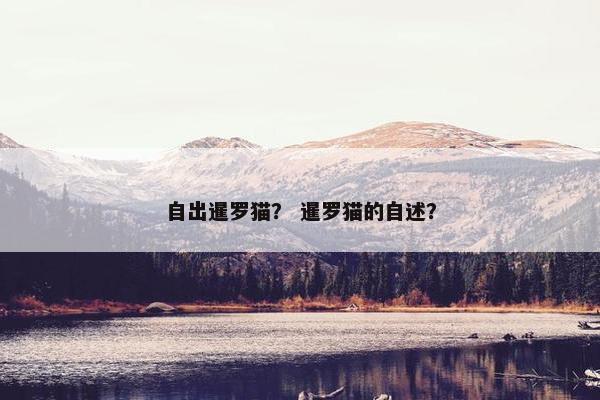 自出暹罗猫？ 暹罗猫的自述？
