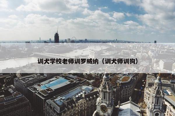 训犬学校老师训罗威纳（训犬师训狗）