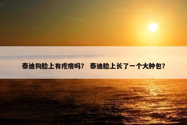 泰迪狗脸上有疙瘩吗？ 泰迪脸上长了一个大肿包？