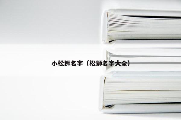 小松狮名字（松狮名字大全）