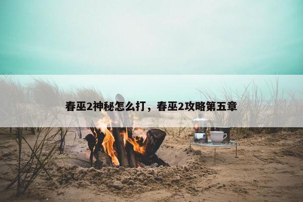 春巫2神秘怎么打，春巫2攻略第五章