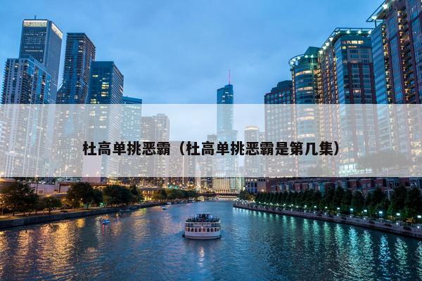杜高单挑恶霸（杜高单挑恶霸是第几集）