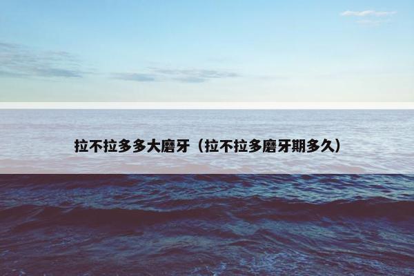 拉不拉多多大磨牙（拉不拉多磨牙期多久）