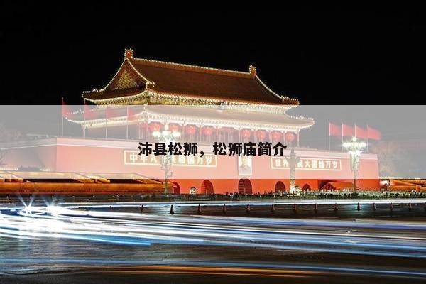 沛县松狮，松狮庙简介