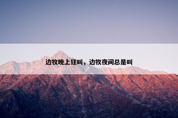 边牧晚上狂叫，边牧夜间总是叫