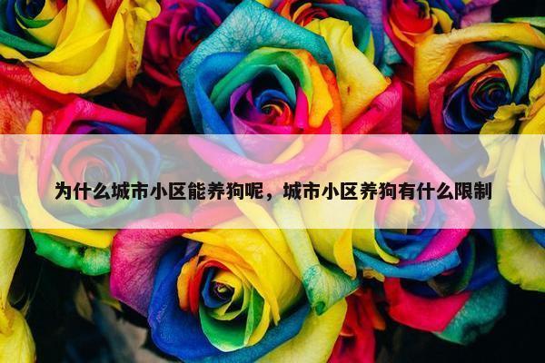 为什么城市小区能养狗呢，城市小区养狗有什么限制