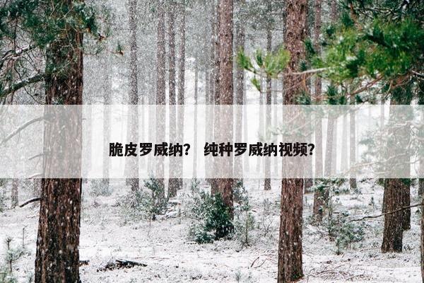 脆皮罗威纳？ 纯种罗威纳视频？