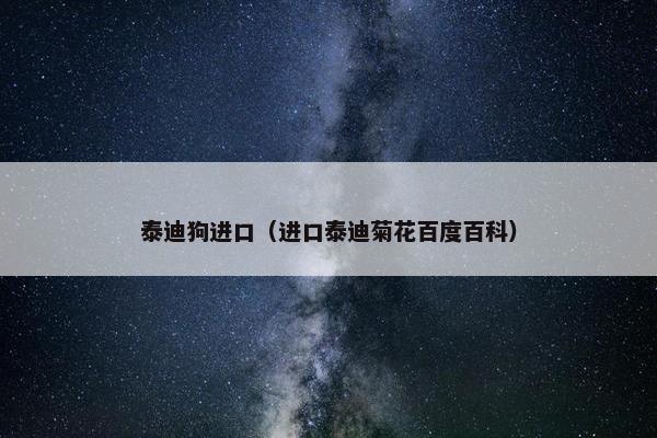 泰迪狗进口（进口泰迪菊花百度百科）