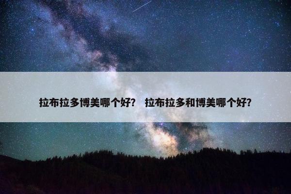 拉布拉多博美哪个好？ 拉布拉多和博美哪个好？