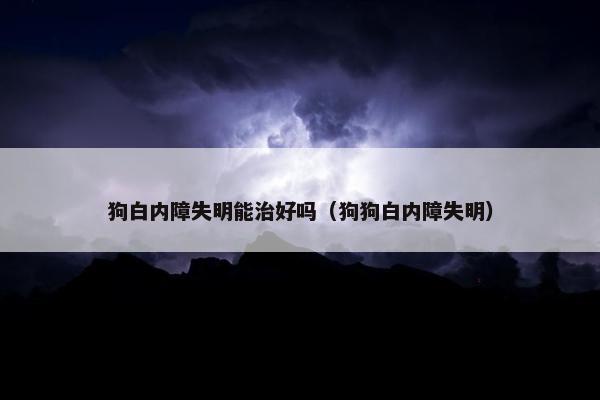 狗白内障失明能治好吗（狗狗白内障失明）