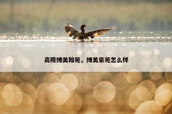 高陵博美翰苑，博美豪苑怎么样