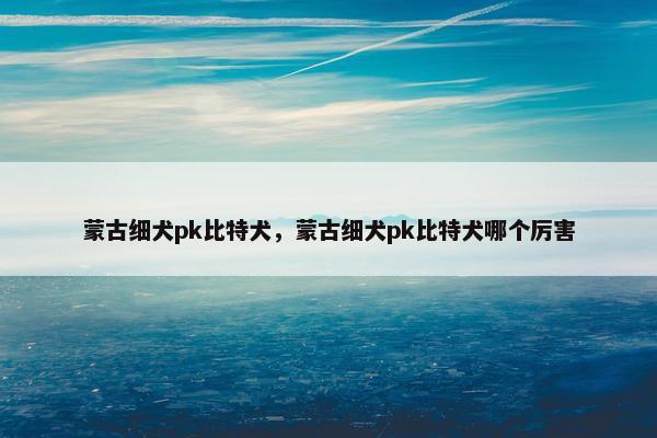 蒙古细犬pk比特犬，蒙古细犬pk比特犬哪个厉害