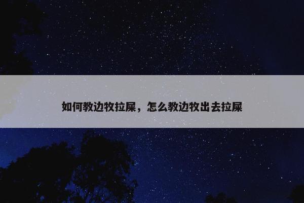如何教边牧拉屎，怎么教边牧出去拉屎