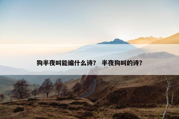 狗半夜叫能编什么诗？ 半夜狗叫的诗？