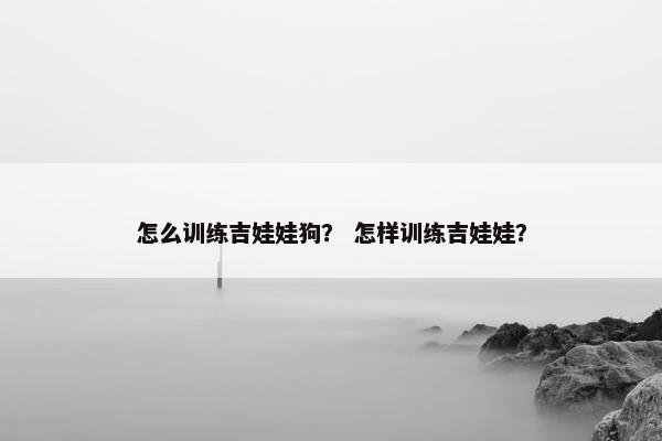 怎么训练吉娃娃狗？ 怎样训练吉娃娃？