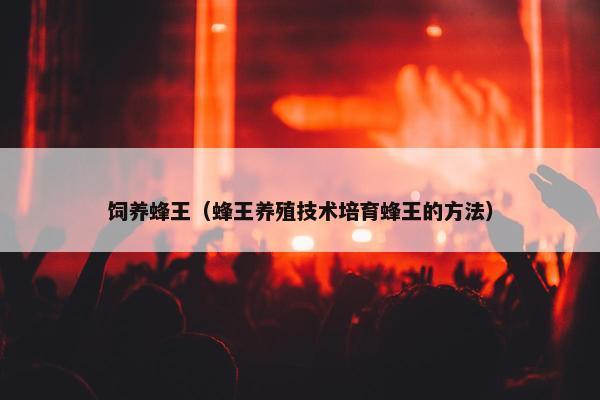 饲养蜂王（蜂王养殖技术培育蜂王的方法）