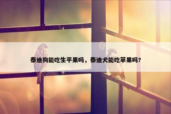 泰迪狗能吃生平果吗，泰迪犬能吃苹果吗?