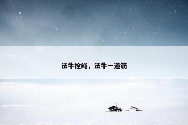 法牛拴绳，法牛一道筋