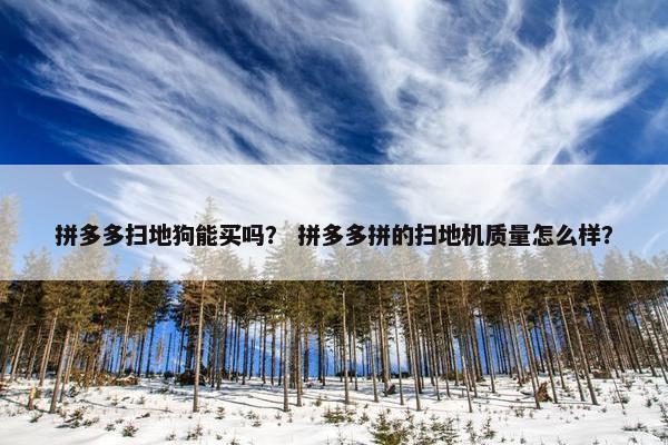 拼多多扫地狗能买吗？ 拼多多拼的扫地机质量怎么样？