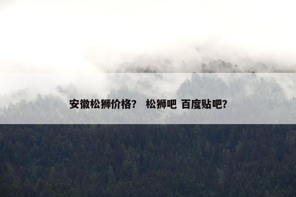 安徽松狮价格？ 松狮吧 百度贴吧？