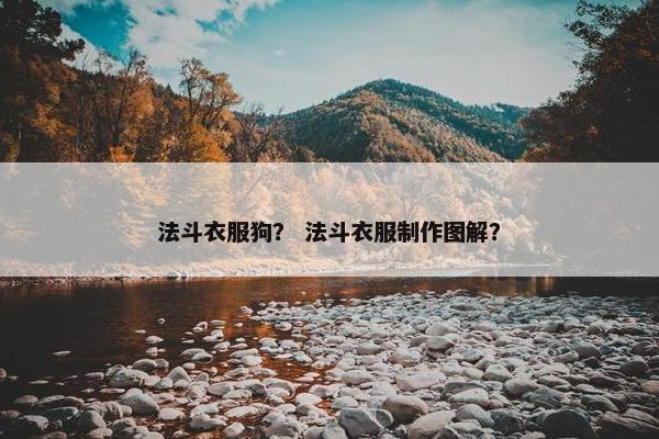 法斗衣服狗？ 法斗衣服制作图解？