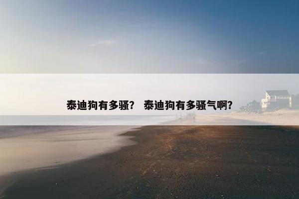 泰迪狗有多骚？ 泰迪狗有多骚气啊？