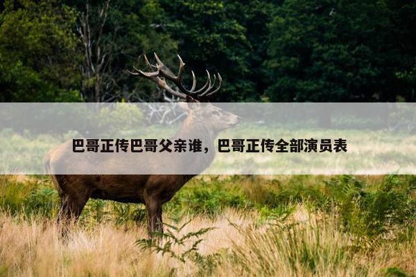 巴哥正传巴哥父亲谁，巴哥正传全部演员表
