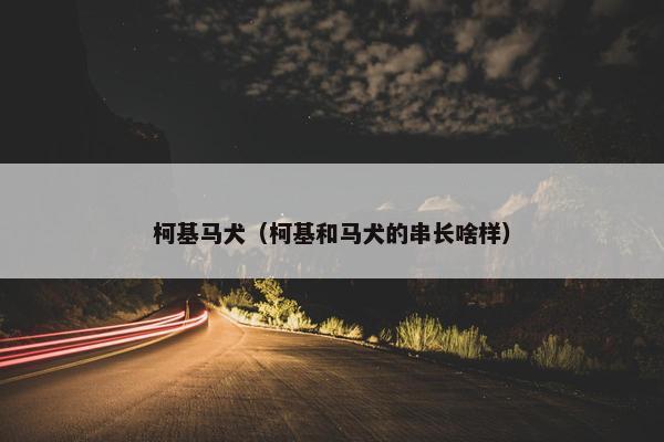 柯基马犬（柯基和马犬的串长啥样）